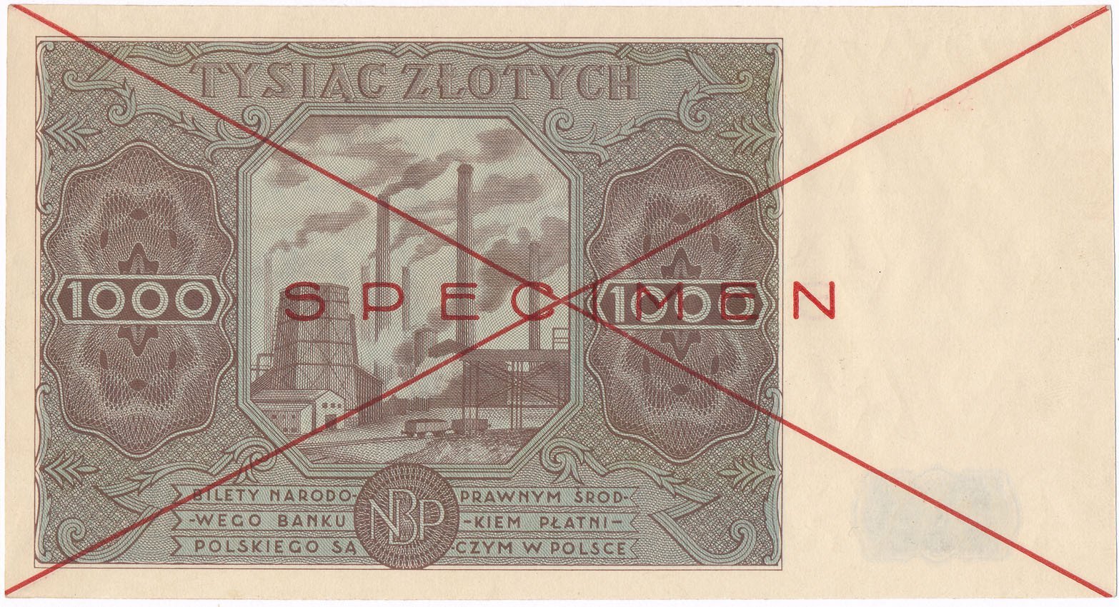 WZÓR / SPECIMEN 1000 złotych 1947 seria A, RZADKOŚĆ